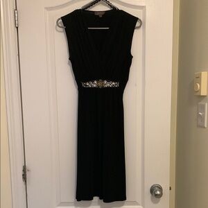Elegant Black Dress with Silver Accent